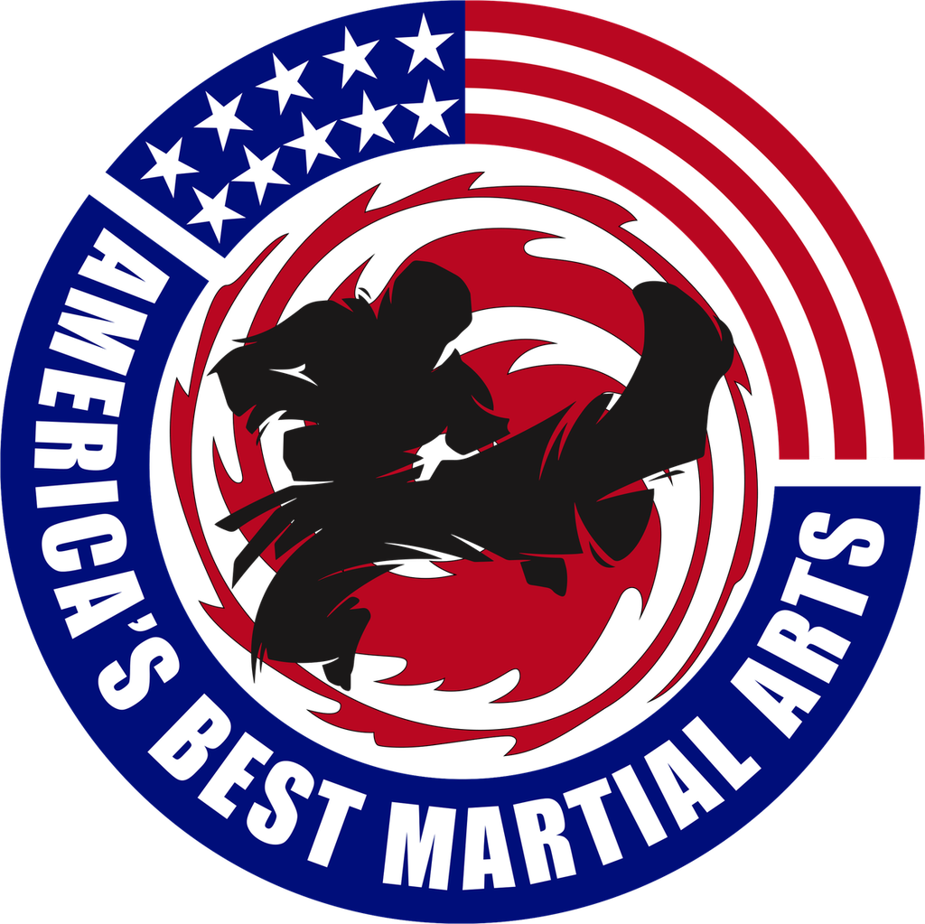 Patriotic Martial Arts Coffee Mug, 11oz/15oz, Perfect for Dojo Lovers, Gifts for Martial Artists, Coffee Lover's Pottery, USA Flag Design - ABMA logo black.png (front)